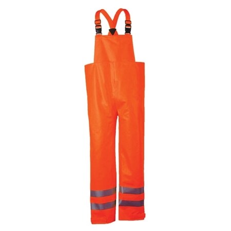 National Safety Apparel 10OZ FR CLASS E BIB PANT-XL, FLUOR ORANGE PU COATED COTTON R40RQ14XL